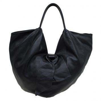 Pre Owned Valentino Black Nappa Leather Folie Bow Hobo