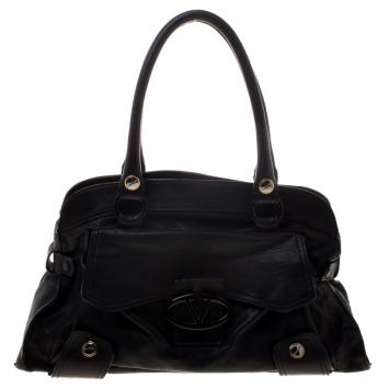 Pre Owned Valentino Black Leather Satchel