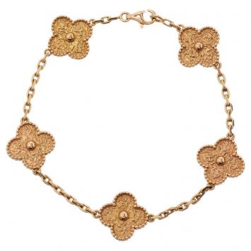 Pre Owned Van Cleef & Arpels Vintage Alhambra Rose Gold Bracelet