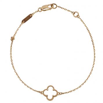 Pre Owned Van Cleef & Arpels Sweet Alhambra Mother of Pearl Yellow Gold Bracelet