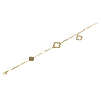 Pre Owned Van Cleef & Arpels Byzantine Alhambra 3-Motifs Yellow Gold Bracelet 