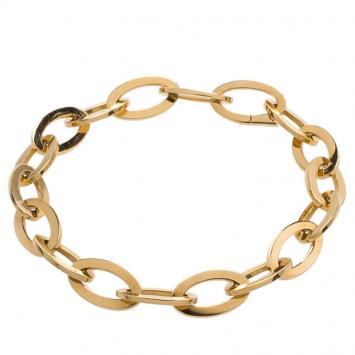 Pre Owned Van Cleef & Arpels Yellow Gold Oval Links Chain Bracelet
