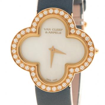 Pre Owned Van Cleef and Arpels Mother of Pearl 18K Yellow Gold Alhambra Talisman Women's Wristwatch 30 mm