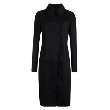 Pre Owned Vera Wang Black Denim Overcoat S