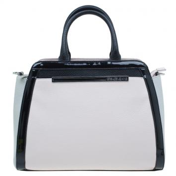 Pre Owned Versace Jeans Bi Color Pebbled Leather Tote