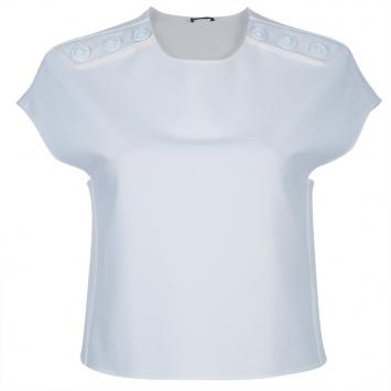 Pre Owned Versace Off-white Short Sleeve Top S