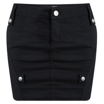 Pre Owned Versace Black Zip Detail Denim Mini Skirt S