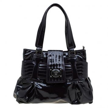 Pre Owned Versace Purple Patent Leather Vanite Tote