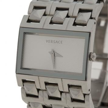 Pre Owned Versace White Stainless Steel 75Q Women's Wristwatch 32MM