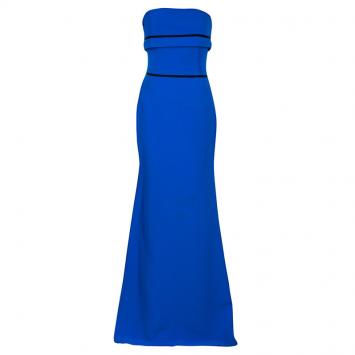 Pre Owned Victoria Beckham Blue Panel Gown M