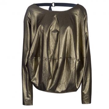 Pre Owned Vivienne Westwood Anglomania Gold Metallic Long Sleeve Top S