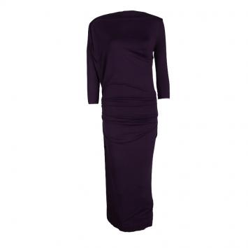 Pre Owned Vivienne Westwood Anglomania Purple Knit Draped Midi Dress S