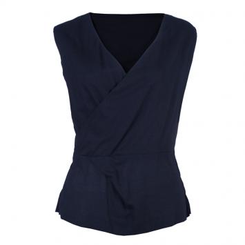Pre Owned Vivienne Westwood Anglomania Black Crepe Peplum Top L