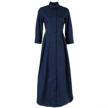 Pre Owned Weekend Max Mara Navy Blue Maxi Shirt Dress S