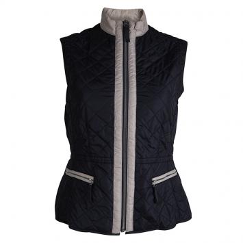 Pre Owned Weekend By Max Mara Navy Blue Sleeveless Quilted Jacket XS