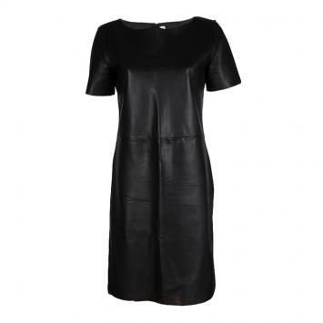 Pre Owned Yves Saint Laurent Black Classic Plonge Leather Dress M