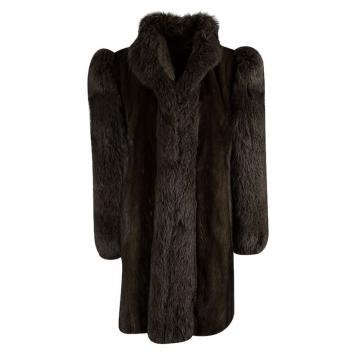 Pre Owned Yves Saint Laurent  Fourrures Brown Fox Fur Coat M