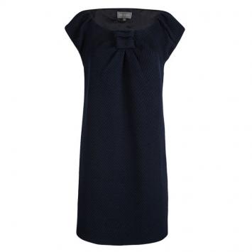 Pre Owned Zac Posen Navy Blue Textured Shetland Knot Dress M