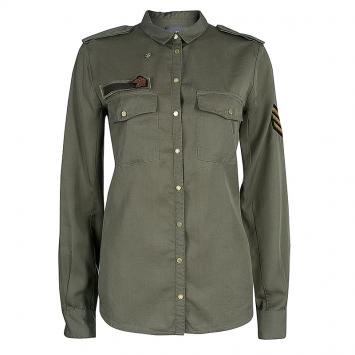 Pre Owned Zadig Military Green Button Down Shirt S