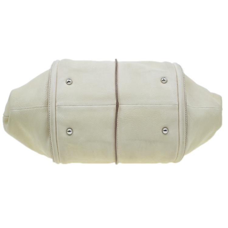 Pre Owned Tod's Cream Leather Shade Tote