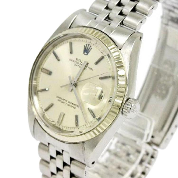Pre Owned Rolex Champagne 18K Yellow Gold and Stainless Steel Datejust Men's Wristwatch 36MM
