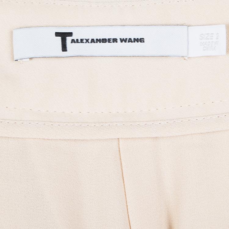 Pre Owned T By Alexander Wang Beige Crop Top and Trousers Set S