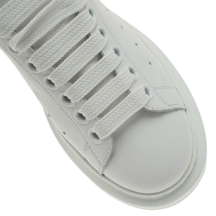 Pre Owned Alexander McQueen White Leather Platform Sneakers Size 36