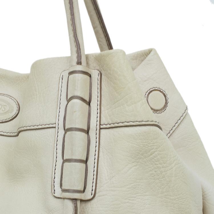 Pre Owned Tod's Cream Leather Shade Tote