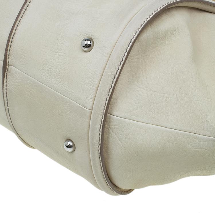 Pre Owned Tod's Cream Leather Shade Tote