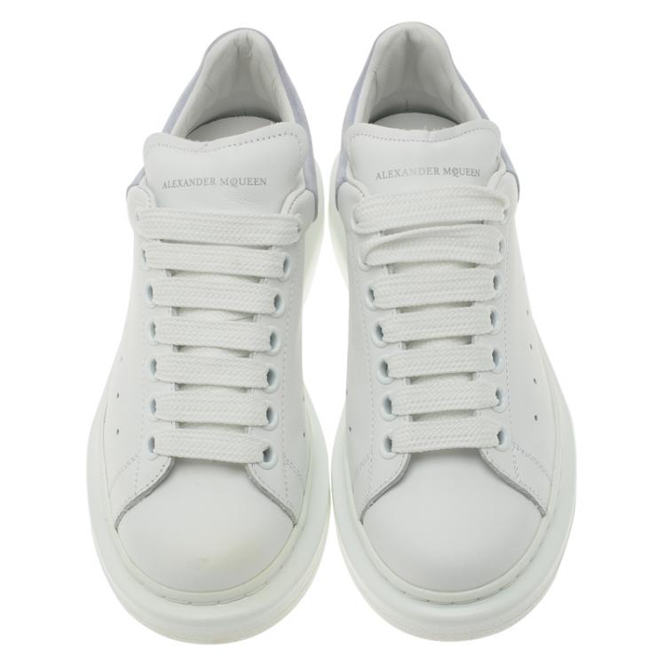 Pre Owned Alexander McQueen White Leather Platform Sneakers Size 36