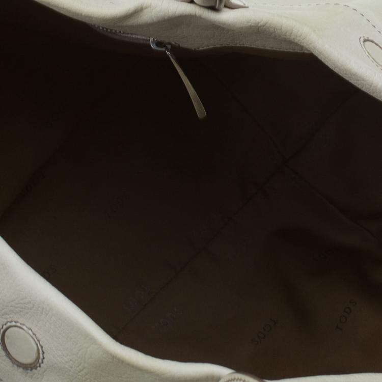Pre Owned Tod's Cream Leather Shade Tote
