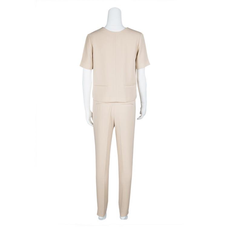 Pre Owned T By Alexander Wang Beige Crop Top and Trousers Set S