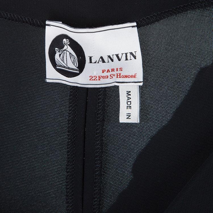 Pre Owned Lanvin Black V-neck Dress M