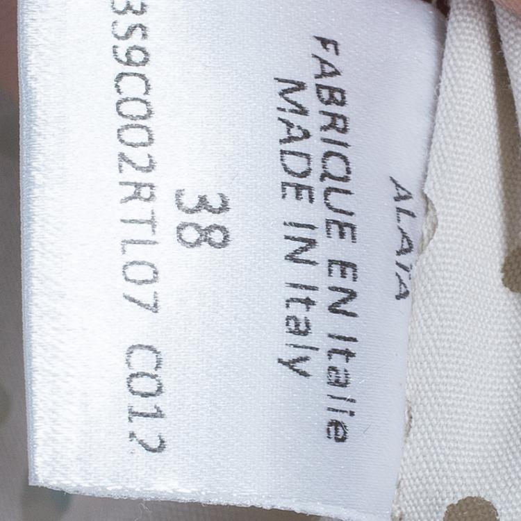 Pre Owned Azzedine Alaia Eyelet Cream Button Down Shirt M