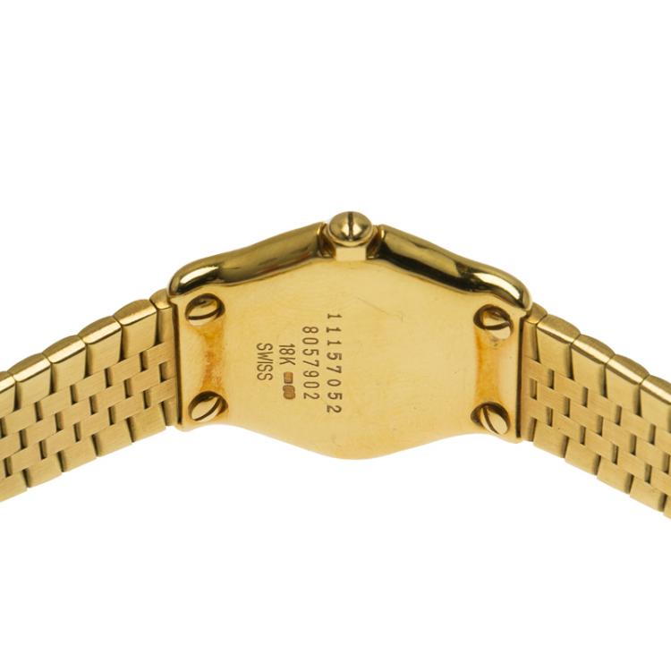 Pre Owned Ebel Mother of Pearl 18K Yellow Gold Diamond Sportwave Women's Wristwatch 24MM