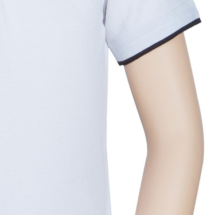 Pre Owned Armani Junior White Logo Embroidered Polo Shirt 4 Yrs
