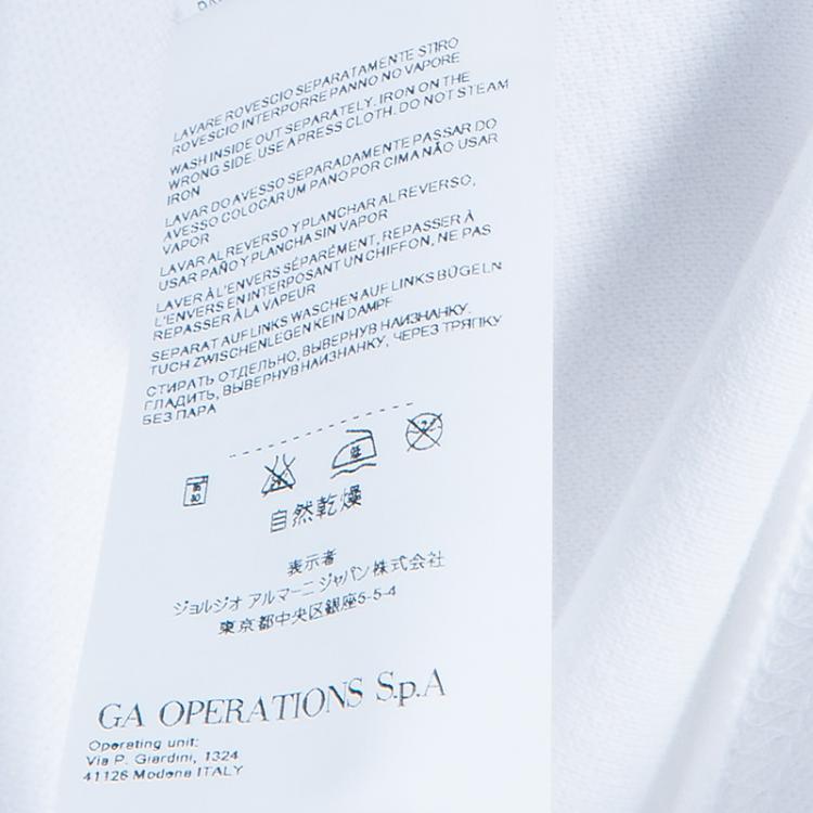 Pre Owned Armani Junior White Logo Embroidered Polo Shirt 4 Yrs