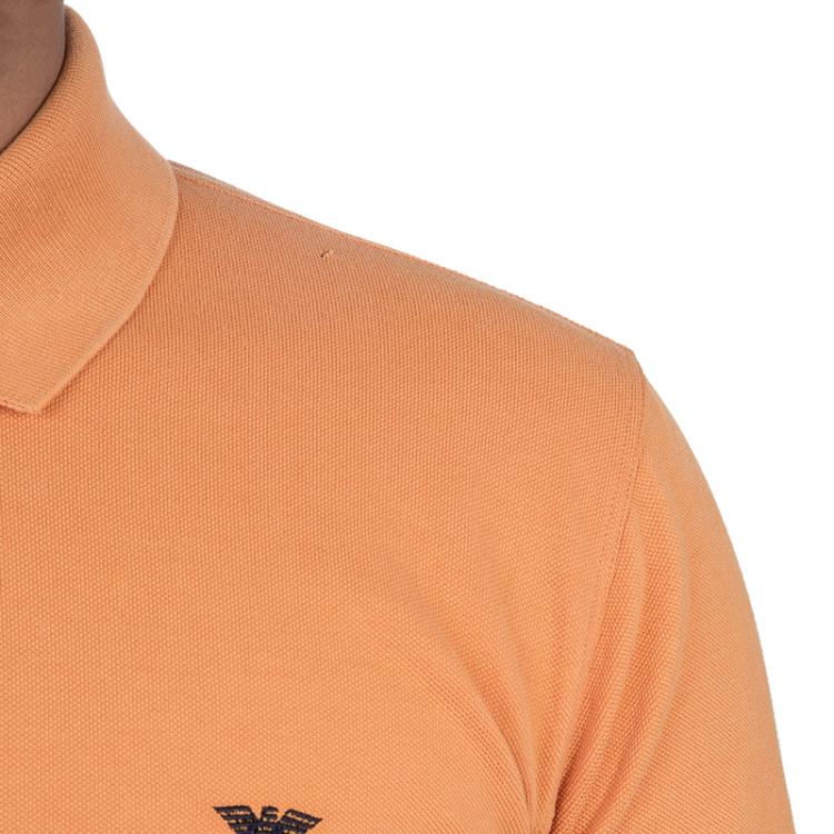 Pre Owned Armani Junior Orange Logo Embroidered Polo Shirt 16 Yrs
