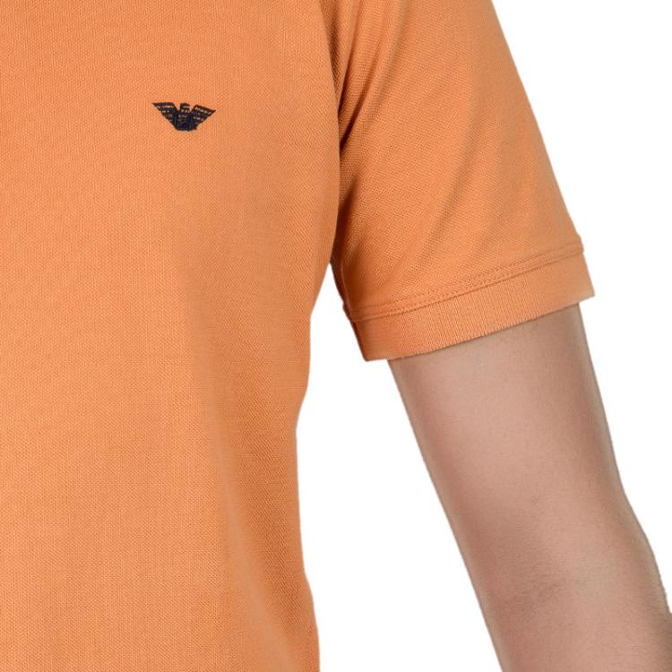 Pre Owned Armani Junior Orange Logo Embroidered Polo Shirt 16 Yrs