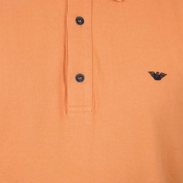 Pre Owned Armani Junior Orange Logo Embroidered Polo Shirt 16 Yrs