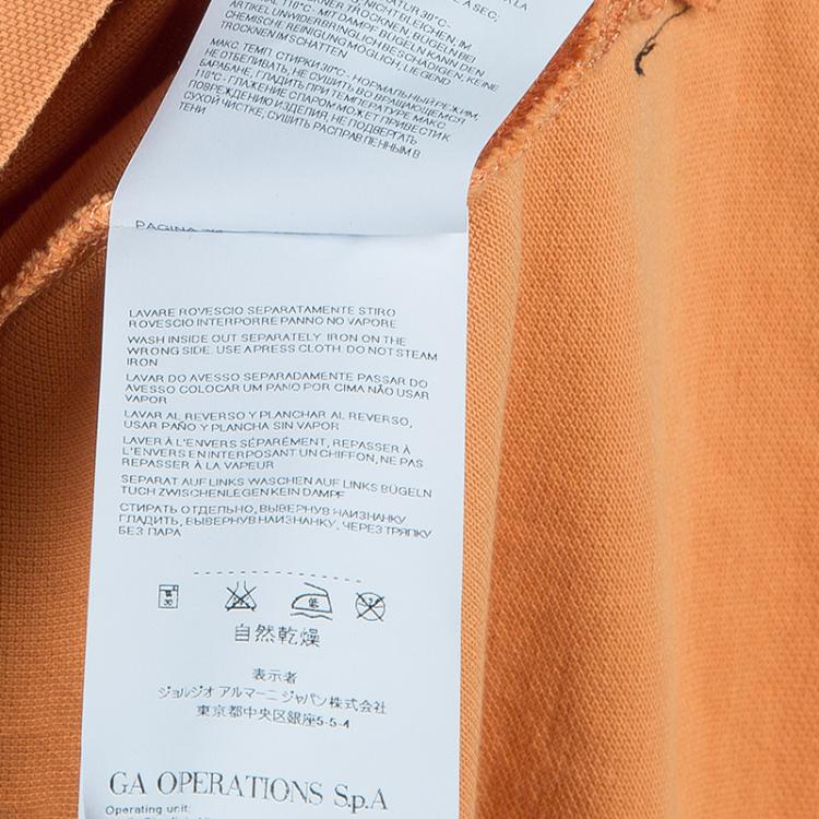 Pre Owned Armani Junior Orange Logo Embroidered Polo Shirt 16 Yrs