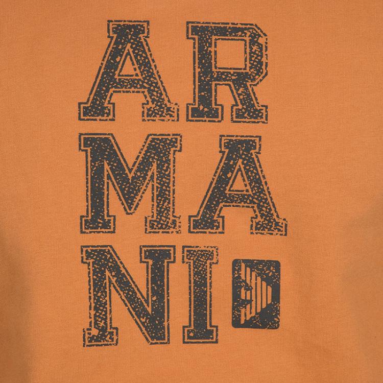 Pre Owned Armani Junior Orange Logo Print Hoodie 16 Yrs
