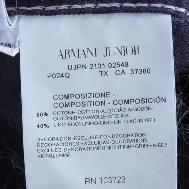 Pre Owned Armani Junior Navy Blue Trousers 2 Yrs
