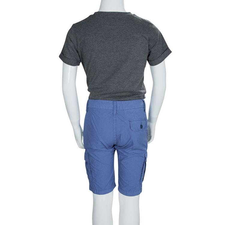Pre Owned Armani Junior Blue Cotton Cargo Shorts 8 Yrs 