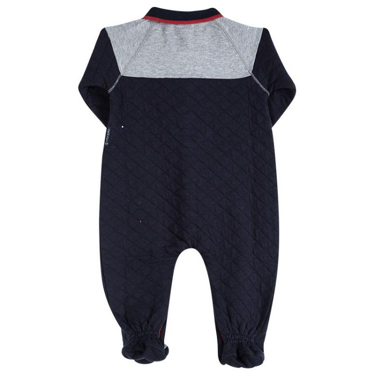 Pre Owned Armani Baby Navy Blue Quilted Long Sleeve Onesie 6 Months