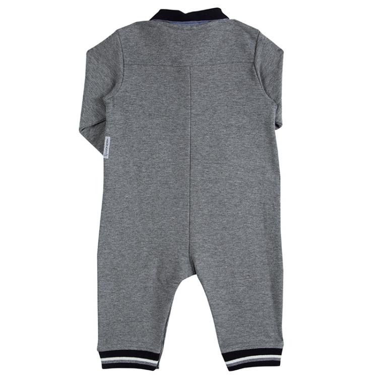 Pre Owned Armani Baby Grey Jersey Contrast Trim Onesie 6 Months