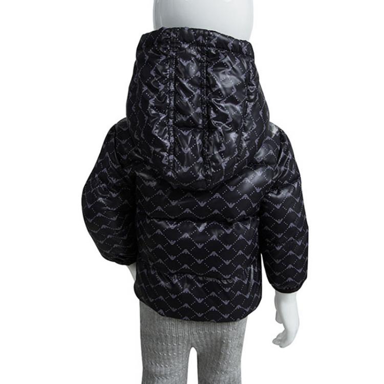 Pre Owned Armani Baby Navy Blue Logo Printed Puffer Jacket 6 Months