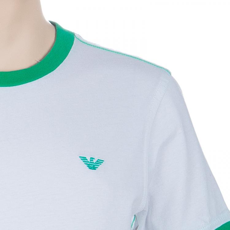 Pre Owned Armani Junior White Logo Embroidered Crew Neck T Shirt 14 Yrs