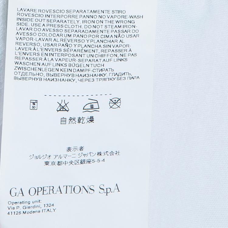 Pre Owned Armani Junior White Logo Embroidered Crew Neck T Shirt 14 Yrs