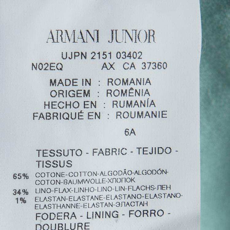 Pre Owned Armani Junior Pastel Green Blazer 6 Yrs